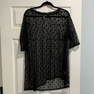 Comfy USA polka dotted mesh top